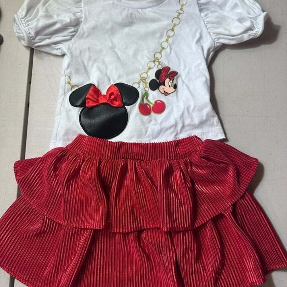 Disney Junior White Minnie Mouse Shirt Set size 3y